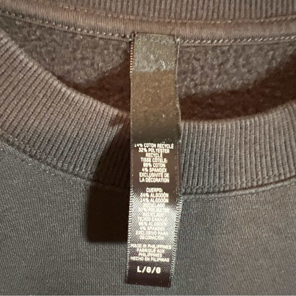 SKIMS Cotton Blend Black Crewneck Sweatshirt Size Large - Picture 2 of 3